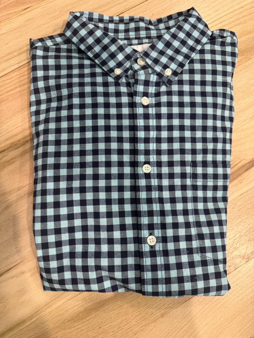 Goodfellow & Co Blue and Black Gingham Button-Down Shirt